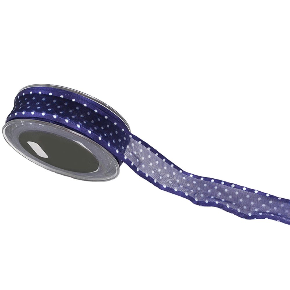 ΚΟΡΔ ORGANDY LITTLE DOTS ΜΠΛΕ 2.5cmX23m