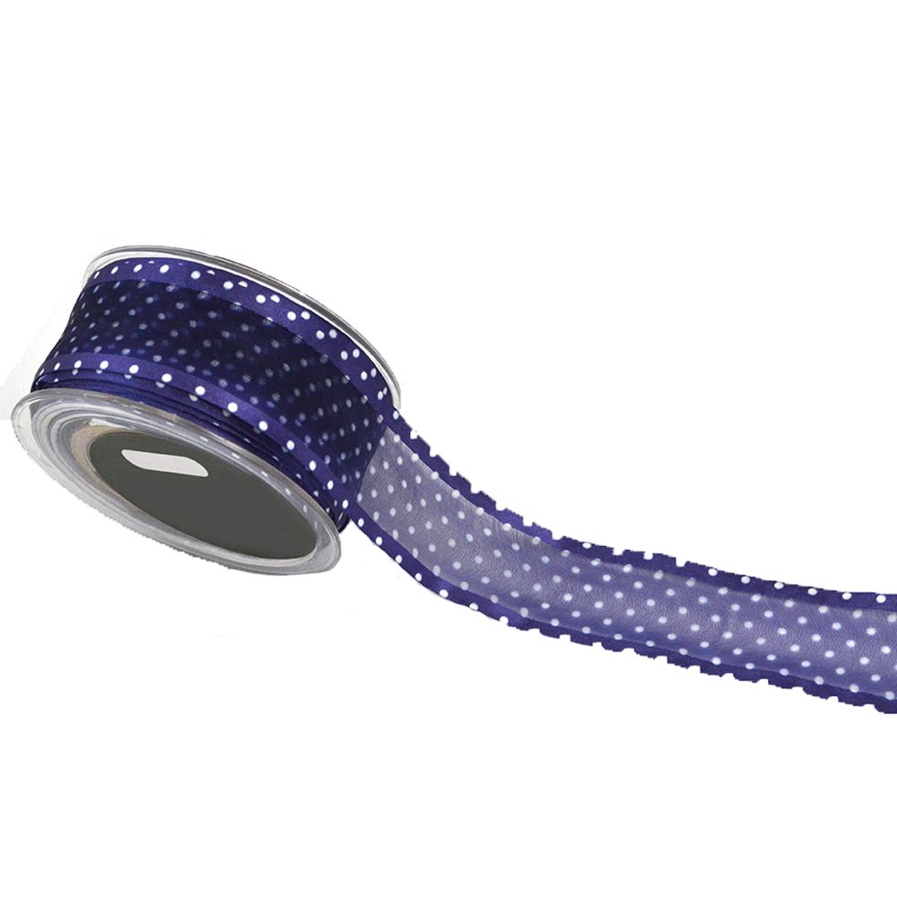 ΚΟΡΔ ORGANDY LITTLE DOTS ΜΠΛΕ 3,8cmX23m