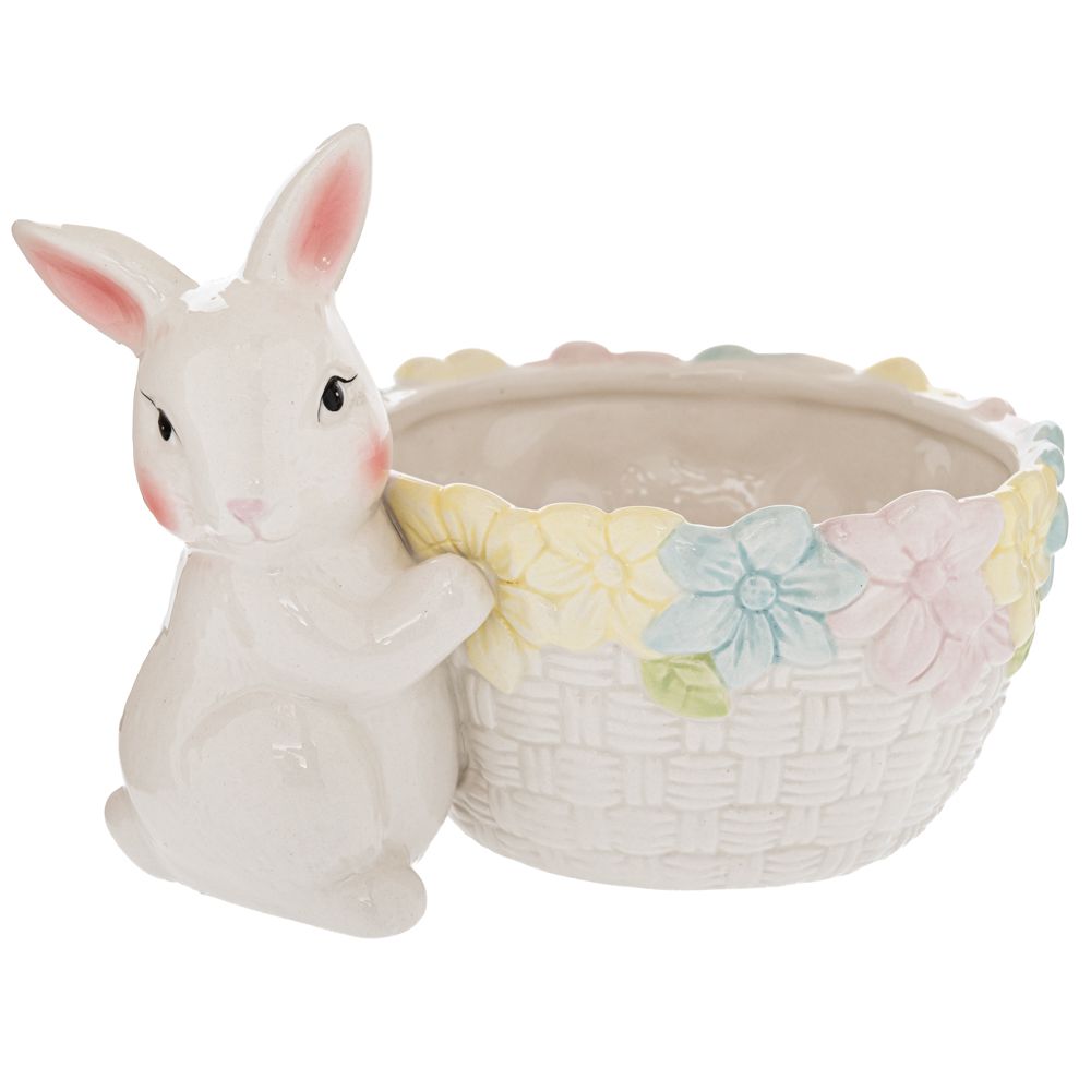 ΛΕΥΚΟΣ ΚΕΡΑΜΙΚΟΣ ΛΑΓΟΣ ΜΕ ΓΛΑΣΤΡΑΚΙ 18.5X13X13.5ΕΚ