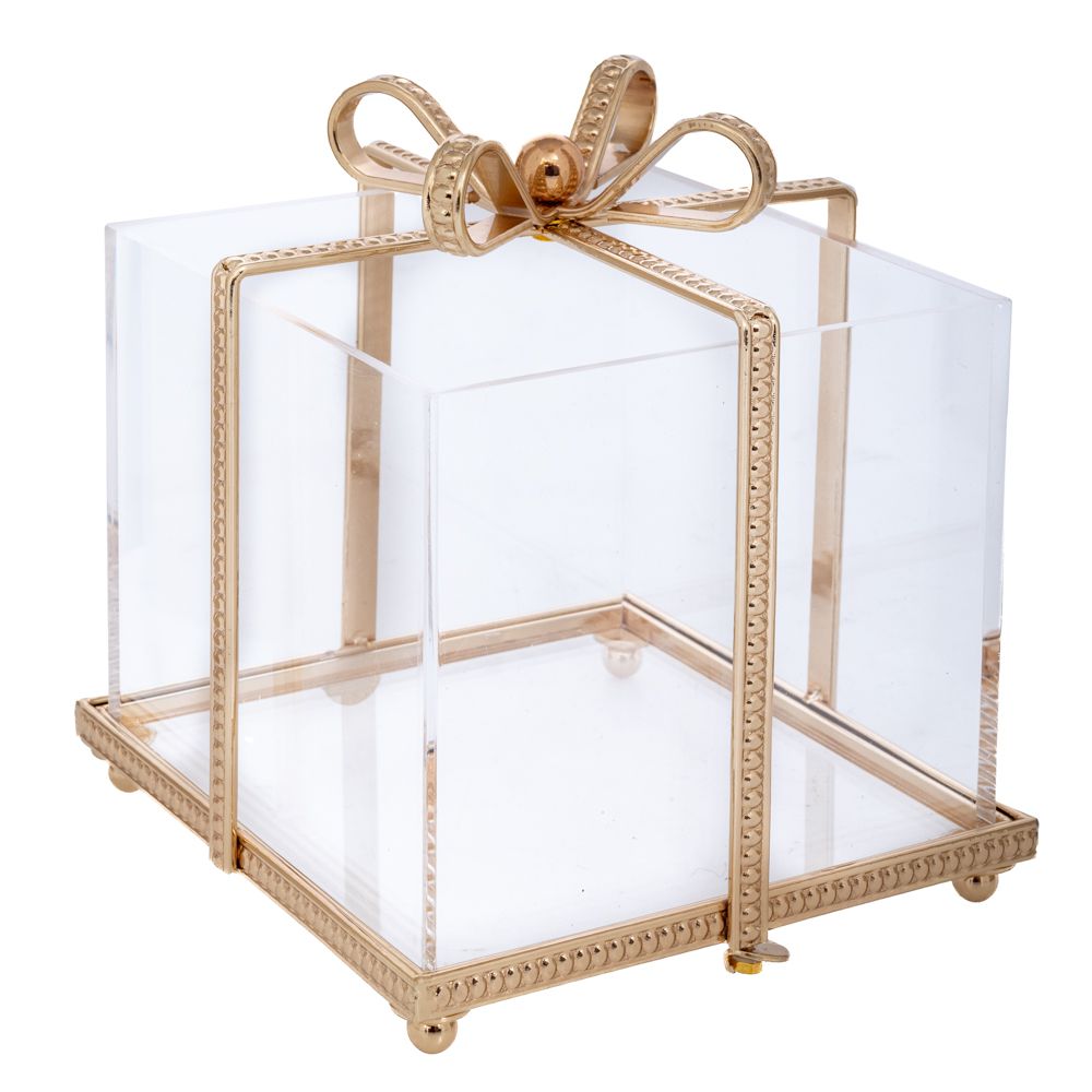 ΔΙΣΚΟΣ ΧΡΥΣΟ ΜΕΤΑΛΛΙΚΟ ΔΩΡΑΚΙ ΜΕ PLEXIGLASS 15Χ15Χ17ΕΚ