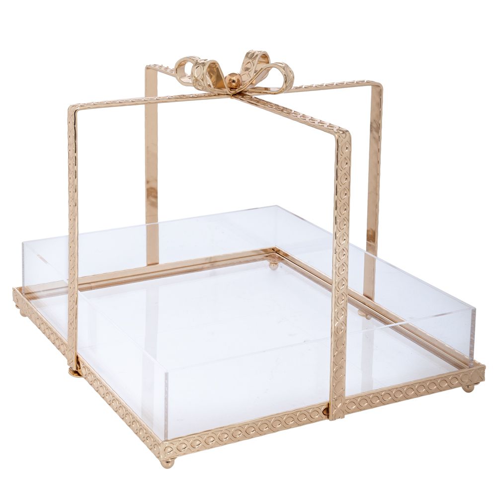 ΔΙΣΚΟΣ ΧΡΥΣΟ ΜΕΤΑΛΛΙΚΟ ΔΩΡΑΚΙ ΜΕ PLEXIGLASS 29Χ29Χ25ΕΚ