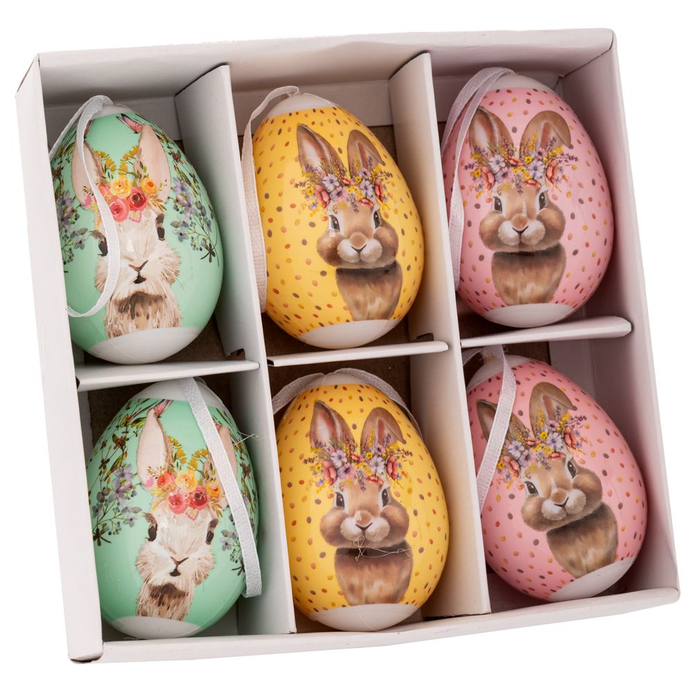 ΣΕΤ 6 ΧΡΩΜΑΤΙΣΤΑ ΠΛΑΣΤΙΚΑ ΑΥΓΑ ΣΕ ΚΟΥΤΑΚΙ 13Χ4.5Χ13 Φ4x6EK