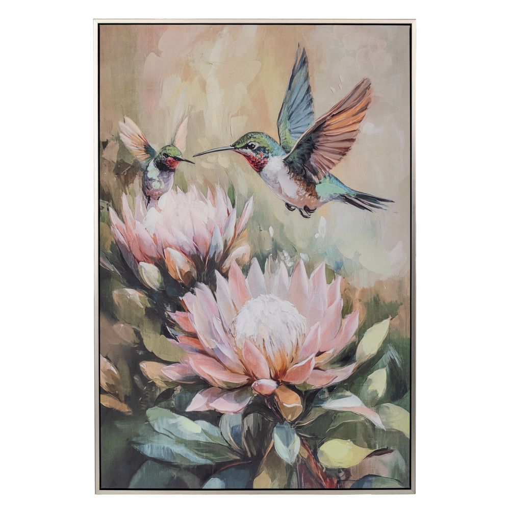 ΠΙΝΑΚΑΣ ΝΟΥΦΑΡΟ ΜΕ ΠΟΥΛΙΑ ΣΕ ΤΥΠΩΜΕΝΟ ΚΑΜΒΑ ΜΕ ΜΑΥΡΗ ΑΣΗΜΙ ΚΟΡΝΙΖΑ 60Χ90ΕΚ