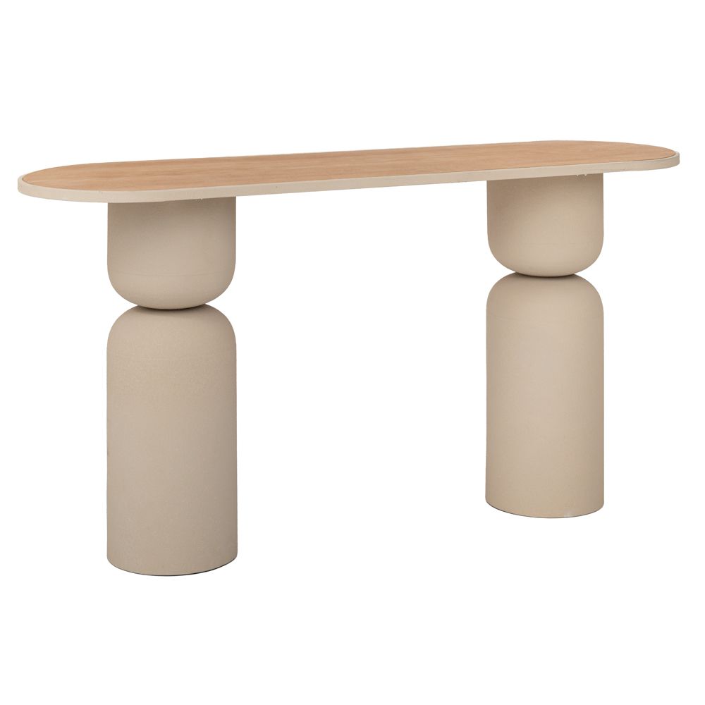 ΚΡΕΜ ΜΕΤΑΛΛΙΚΗ ΚΟΝΣΟΛΑ ΕΙΣΟΔΟΥ ΜΕ ΞΥΛΙΝΗ ΕΠΙΦΑΝΕΙΑ 150Χ45Χ75ΕΚ