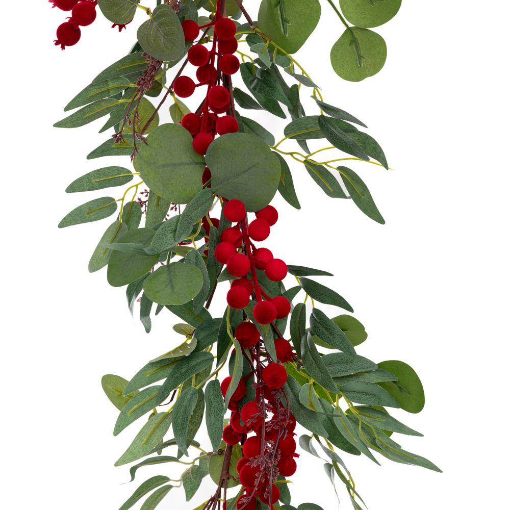 ΠΡΑΣΙΝΗ ΓΙΡΛΑΝΤΑ ΜΕ ΒΕΛΟΥΔΙΝΑ ΚΟΚΚΙΝΑ BERRIES 165ΕΚ