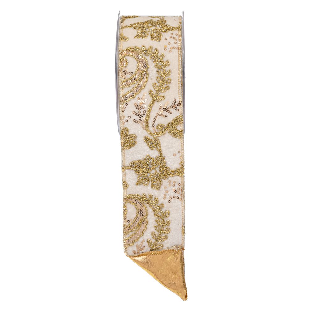 ΚΟΡΔ EMBROIDERY FOIL LONETA 6.7cmX4.5m ΙΒΟΥΑΡ-ΧΡΥΣΟ