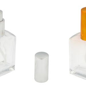 Γυάλινη φιάλη αρώματος πλακέ 50ml με καπάκι