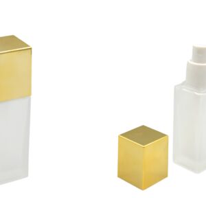 Γυάλινη φιάλη ματ 40ml αρώματος με χρυσό καπάκι